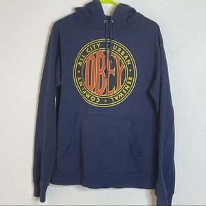 Obey Men’s Large Navy Blue Sweatshirt Hoodie